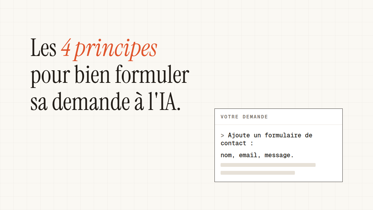 Cover — Les 4 principes pour bien formuler sa demande à l'IA.